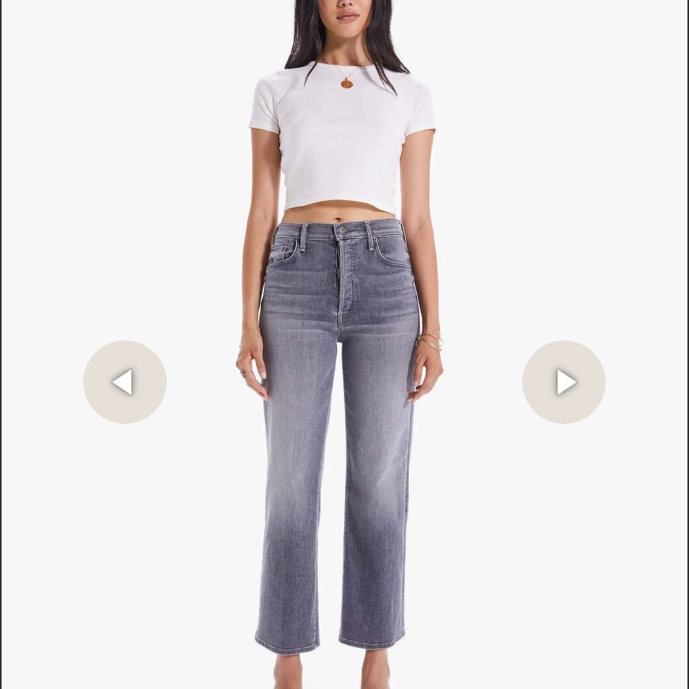 Mother Denim The Rambler Ankle Jeans - Bars & Phrases (Grey)